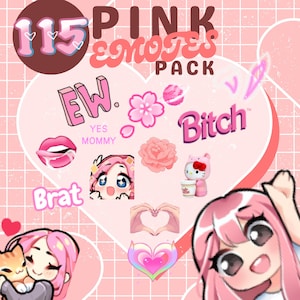 Pink Emotes Pack 115x