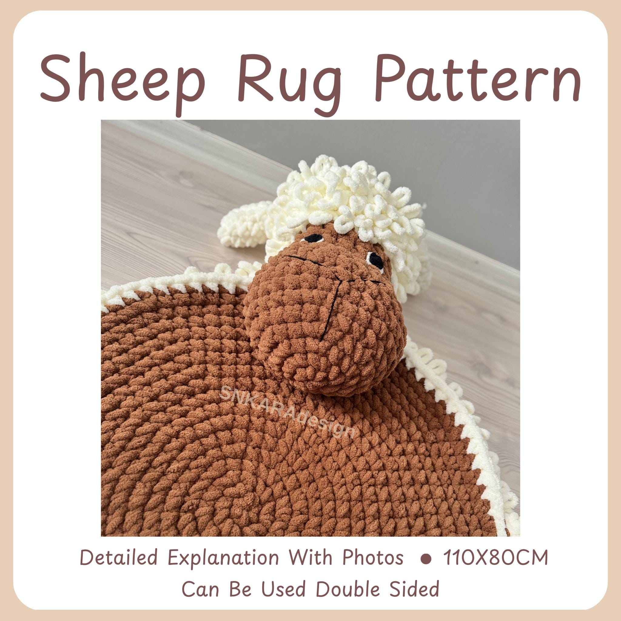 Sheep Rug Pattern Crochet Pattern Nursery Room Rug - Etsy
