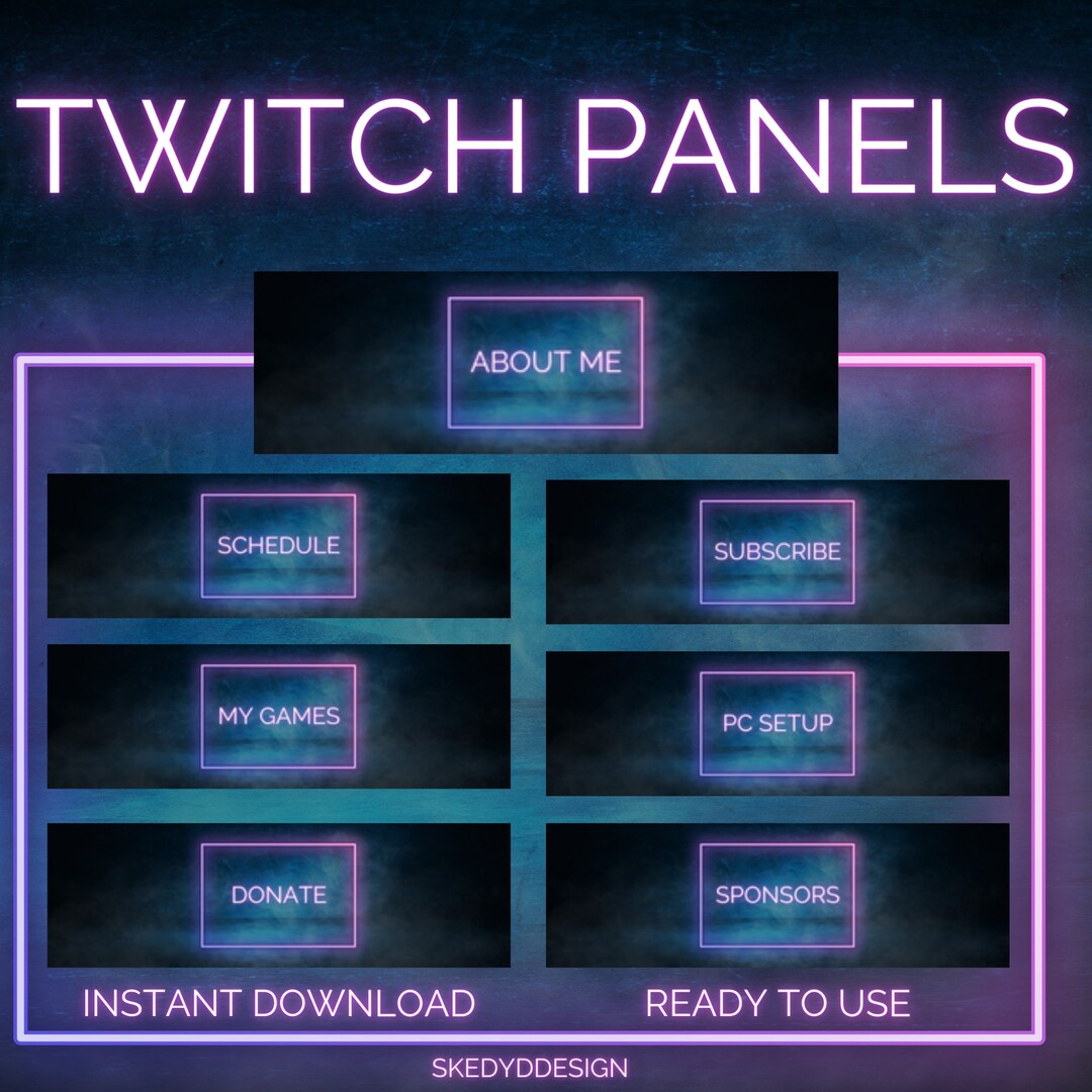 Neon Twitch Panels - Etsy