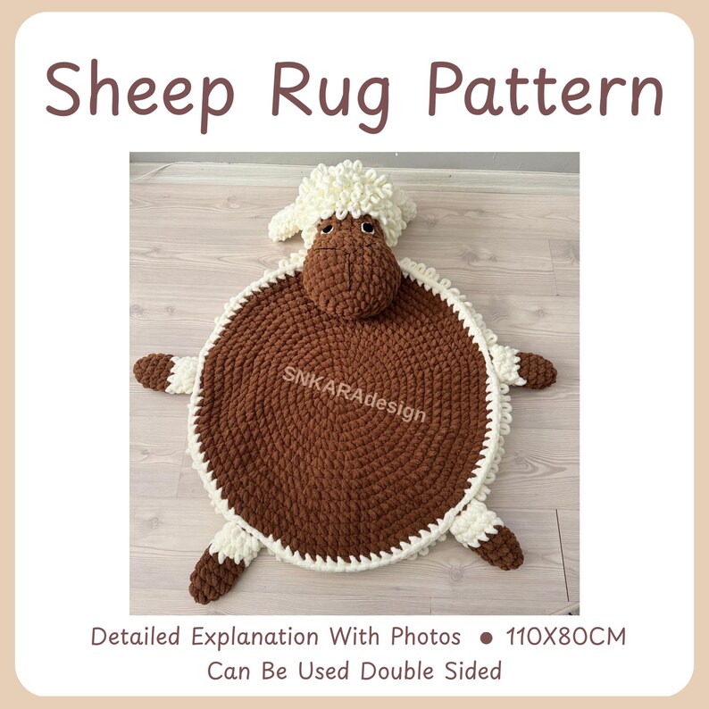 Sheep Rug Crochet Pattern: Nursery Room Decor (PDF Pattern) - Etsy