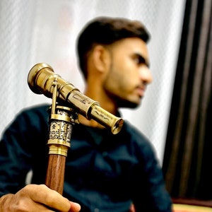 Brass Compass Telescope Walking Stick- 1920 Dollond London Victorian Telescope Stick- Working Compass Walking Stick- Grandmother Gift