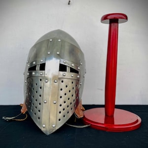 Premium Medieval Bascinet Helmet, Helmet Griffon Crusader Hand forged Helmet, Role Play Knight Wearable Steel Helmet, Halloween Best Gift,