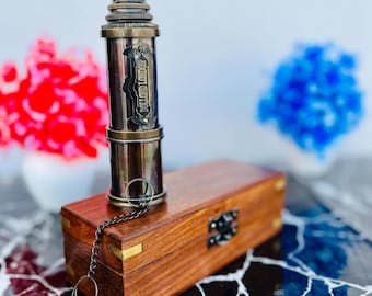 Personalized Brass Telescope: Engraved Spyglass, Boating Gift, 14 Inch