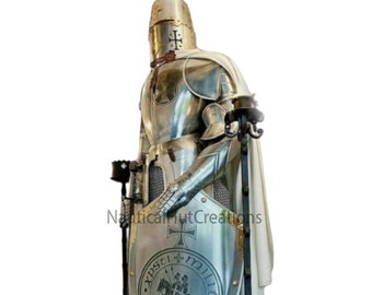 Medieval Steel Knight Armor Suit: Full Body Cosplay, Display, or Reenactment