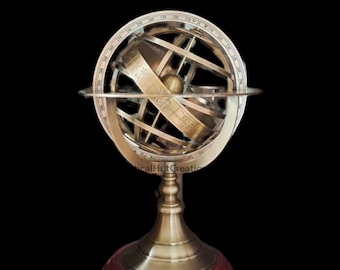 Handmade Brass Armillary Sphere: Vintage Celestial Globe, Nautical Decor