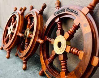 Timone Nautico Pirata In Legno 10,2 Cm - Decorazione Vintage Per Casa, Nave O Regalo A Tema Marinaresco