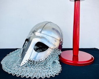 Handmade Norse Viking Helmet: Steel Warrior Combat Armor