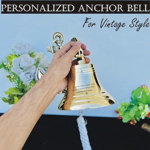 Personalized Brass Bell- Pure Brass Bell- Engraving Hanging Bell Indoor- Ship Boat Maritime Decor-Personalized Bell- Wall Decorative Gift