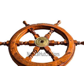 Personalized Wooden Ship Wheel: Nautical Home Decor, Engraved Rosewood