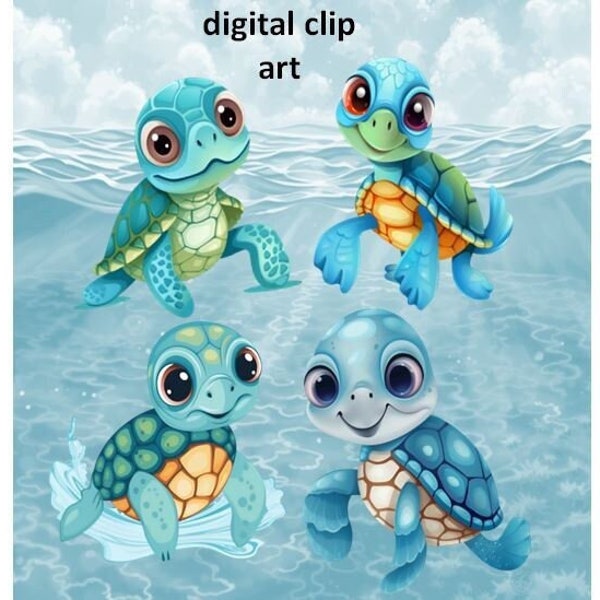 Schildkröte clip art, turtle svg, sea turtle, png, Wasser, Ozean, sticker, clipart, animal, niedlich, süß, Kinder, Geburtstag, cozy