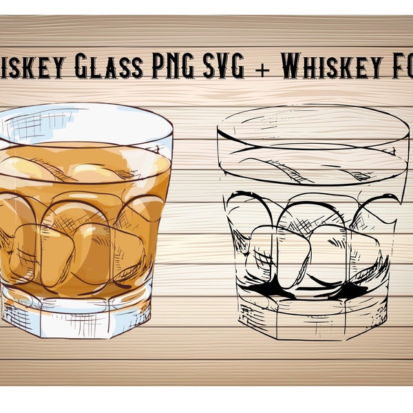 Fonts for Whiskey Glasses Etsy