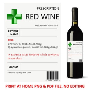 8 X Blank Prescription Label Alcohol Whiskey Red Wine White Wine ...