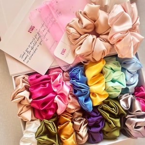 Create Your Own Silk Scrunchie Box | Scrunchie Pack Satin | Silk Satin Scrunchie Set | Gift Box | Soft Silk Scrunchie | Gentle Hair Tie