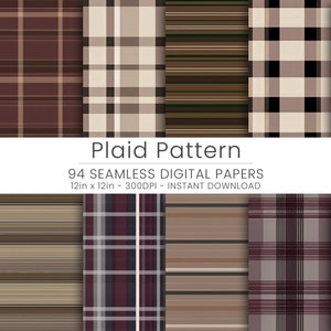 94 Plaid Pattern Digital Paper, Instant Download, JPG, Repeatable, Digital download, Home Decor, Digital Patterns, Plaid Patterns