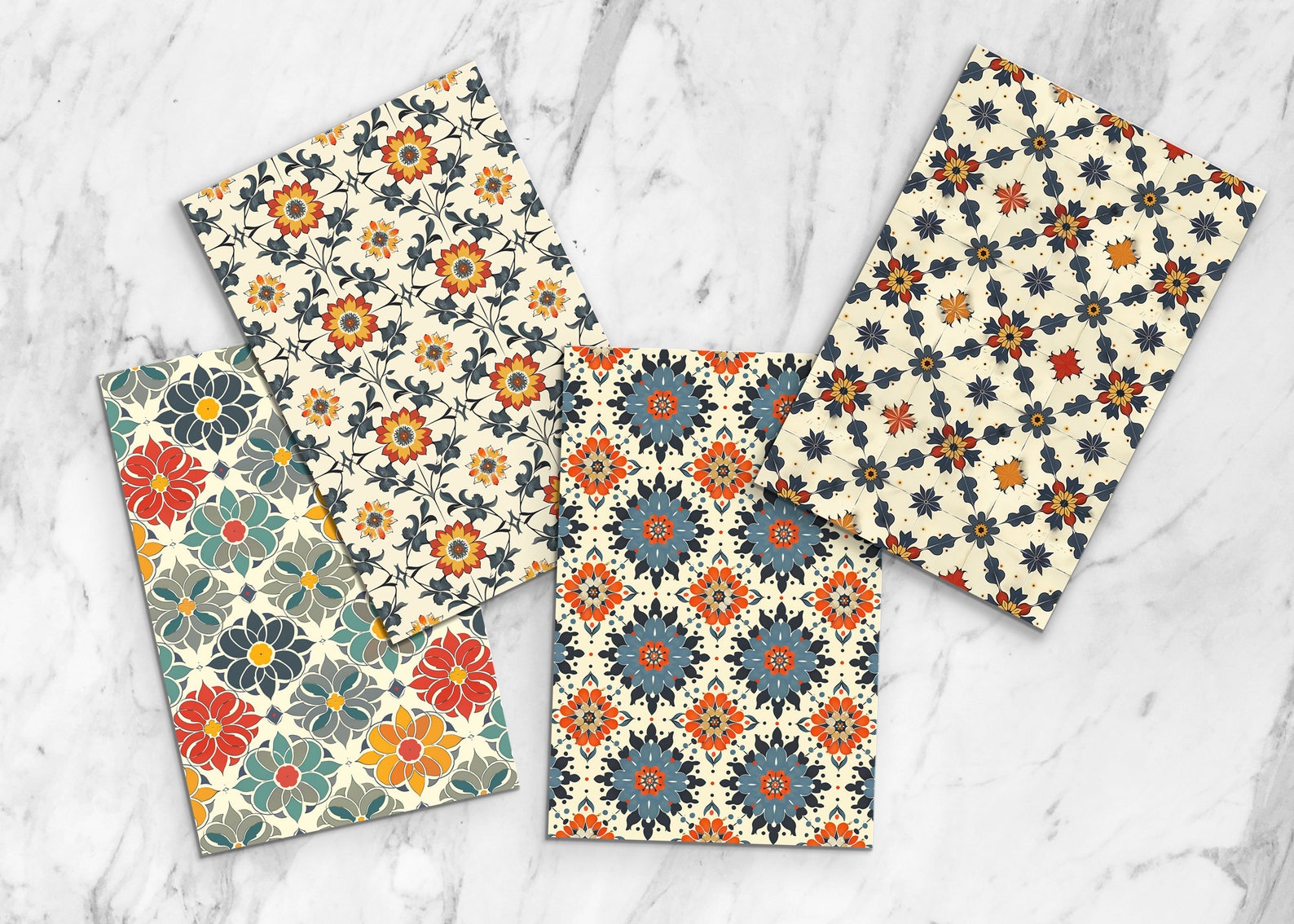 20 Vintage Tile Pattern Seamless Designs, Retro Floral Clipart ...