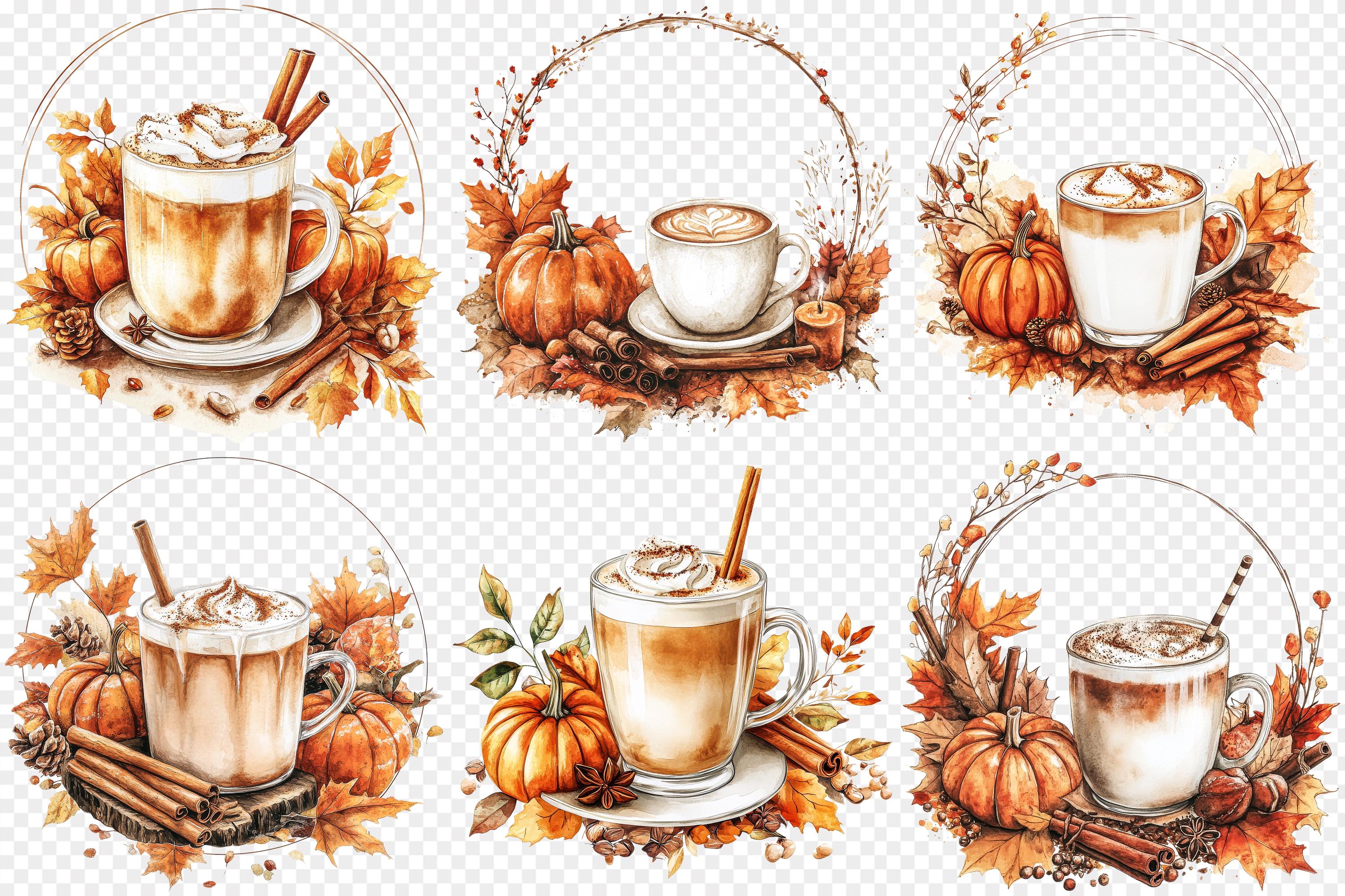 Autumn Pumpkin Spice Latte 24 PNG Clipart - Cozy Fall Coffee ...