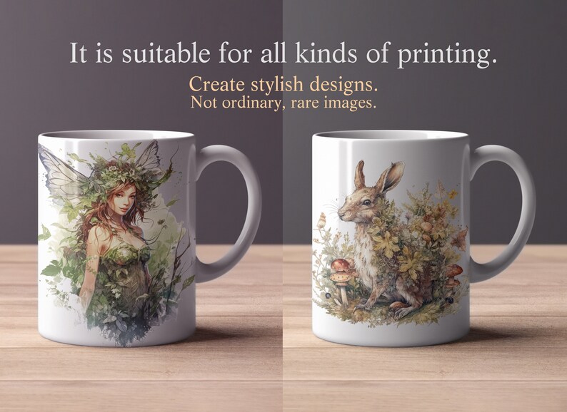 Watercolor Forest Fairy Clipart Bundle | 64 PNG Garden Elements ...