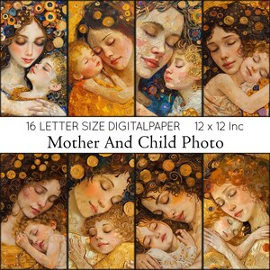 16 Mutter und Kind Fotopapier, Home Decor, Scrapbooking, JPG, Instant Download, Muttertag