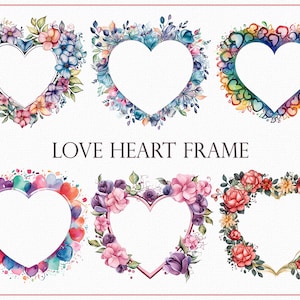 Moldura de coração de amor, vários clipart de borda, 24 molduras românticas e versáteis, clipart de borda de coração, arte dos namorados, clipart de dia dos namorados