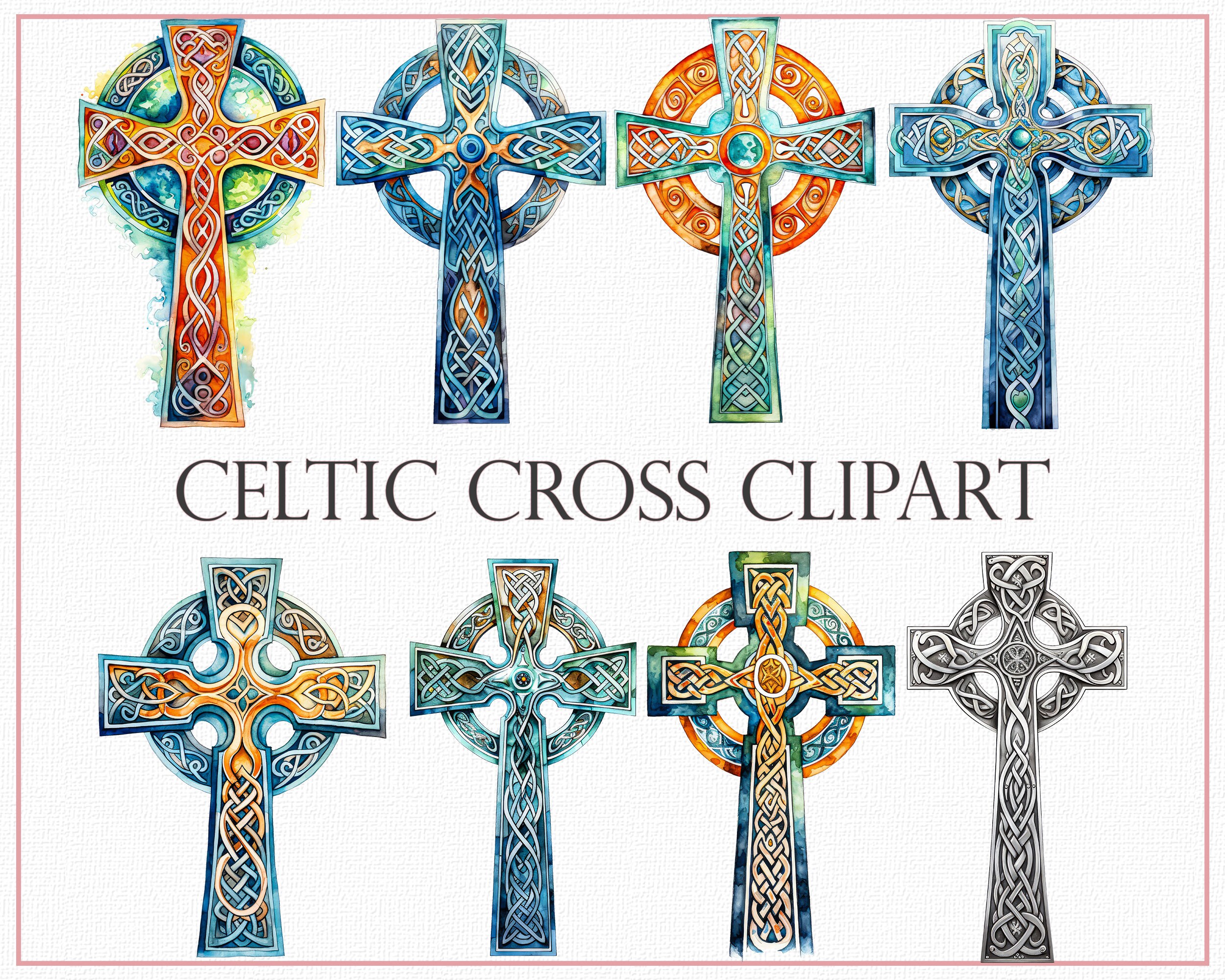 Celtic Cross Clipart Irish Heritage Religious Symbol Intricate 