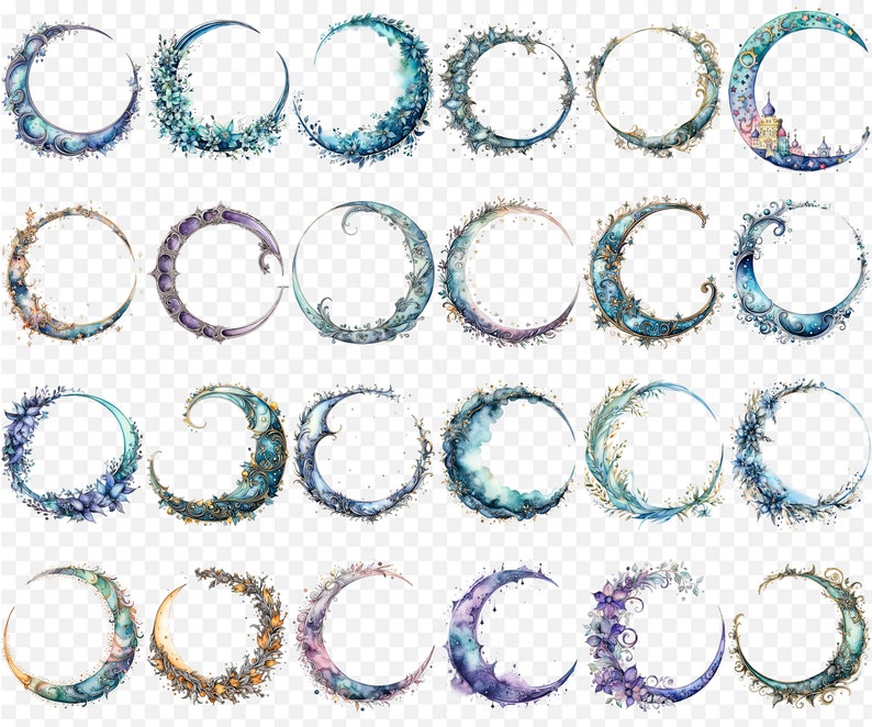Moon Rp Icon Border Deviantart Free Crescent Moon Frame Clipart, Mystical Lunar Borders (digital PNG) - Etsy