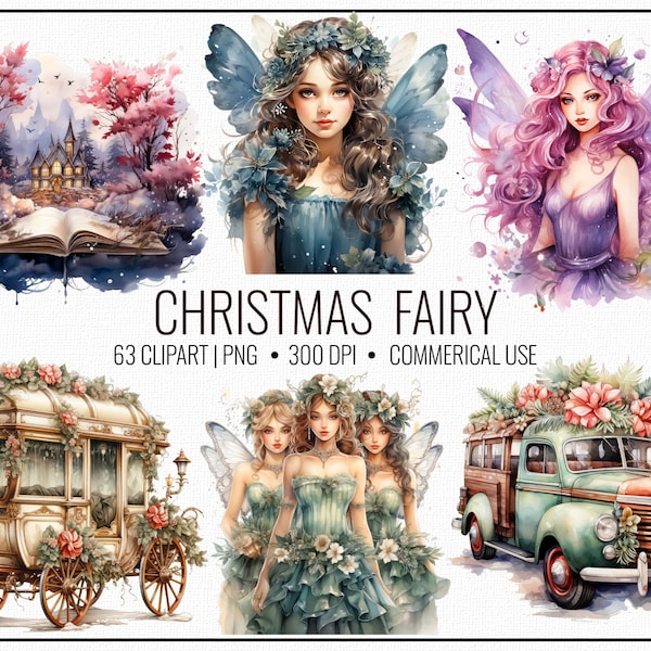 63 PNG Christmas Fairy Clipart, Christmas Fairy Items, Xmas Clipart, Winter Fairy Clipart, Holiday Fantasy Books Clipart, Cute Fairy Clipart