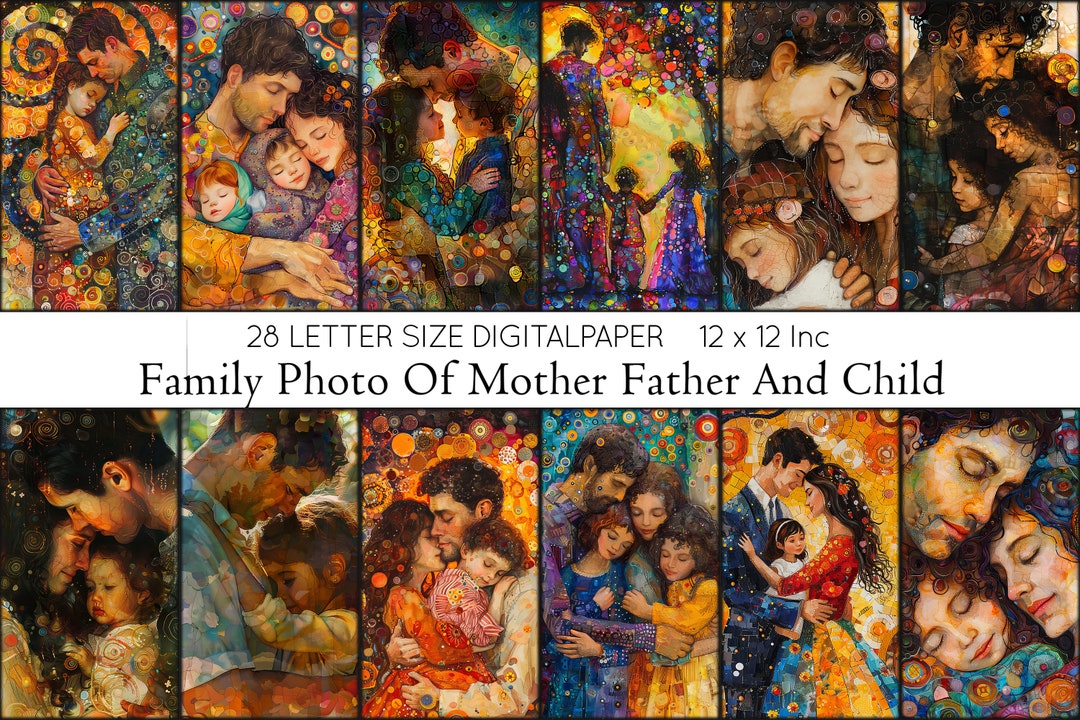 28 Family Photo of Mother, Father and Child Digital Paper,home Decor ...