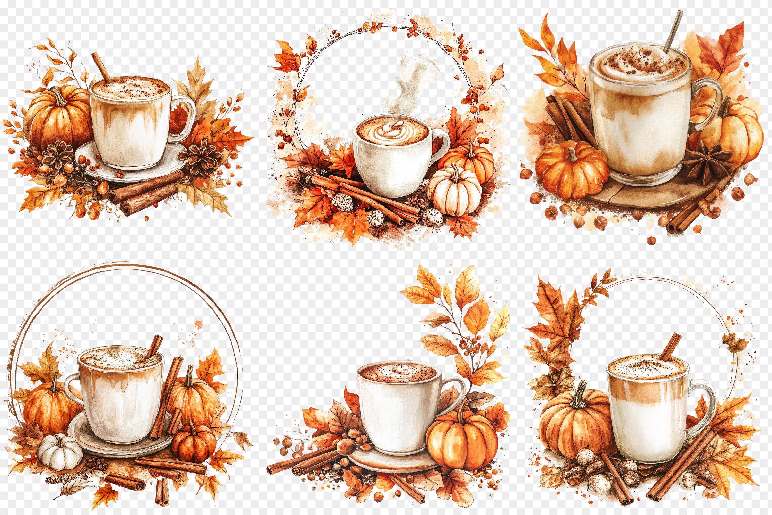 Autumn Pumpkin Spice Latte 24 PNG Clipart - Cozy Fall Coffee ...