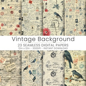 23 Vintage Background Digital Paper, JPG, Scrapbooking, Instant Download,  Wallpaper, Background, Repeatable