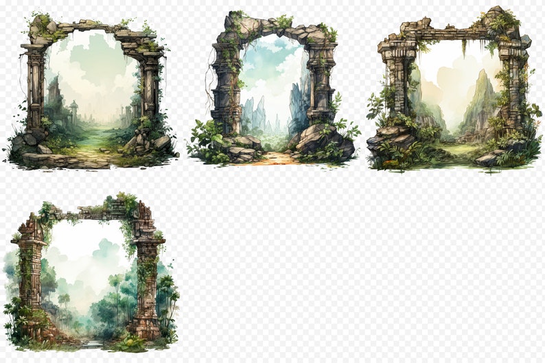 Ancient Ruins Frame Clipart | 28 High-quality PNG Designs for ...
