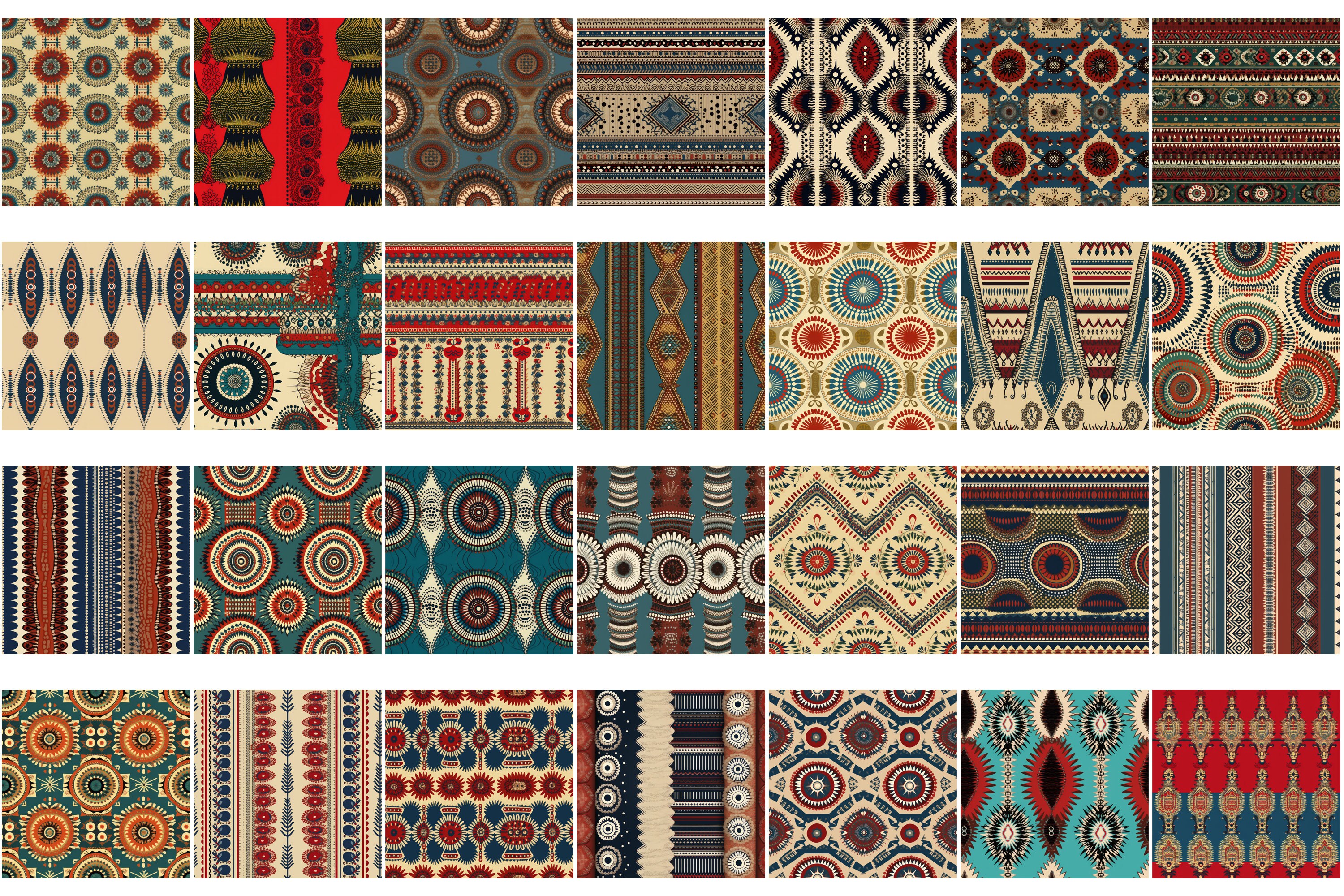 60 Boho Pattern Digital Paper - Instant Download, Home Decoration ...