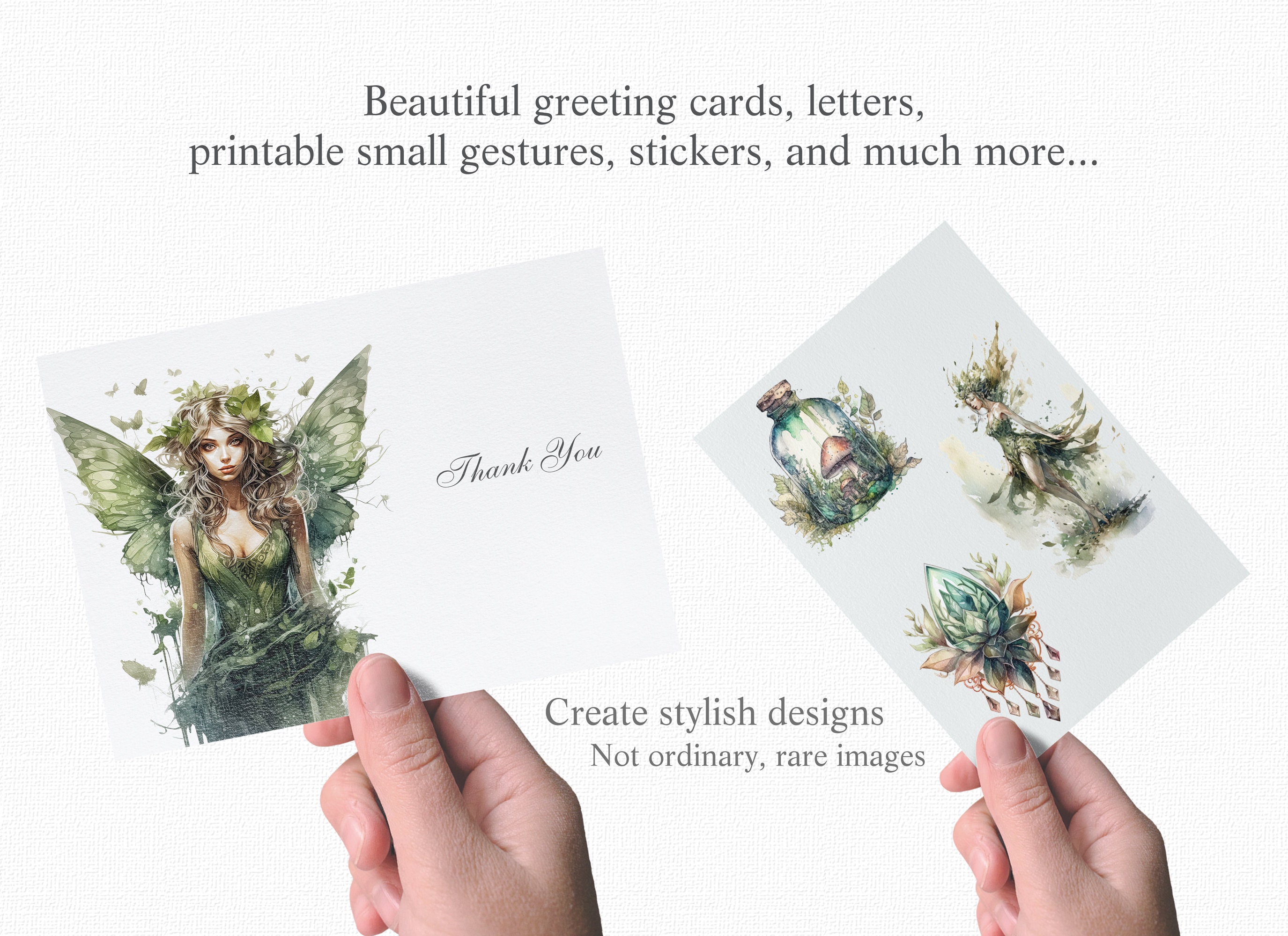 Watercolor Forest Fairy Clipart Bundle | 64 PNG Garden Elements ...