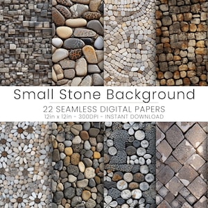 22 Small Stone Background Digital Paper, Home Decor, Repeatable, JPG, Instant Download, Scrapbooking, Digital Download, Stone Pattern