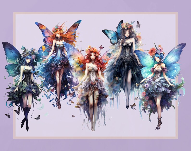 Digital Printable Gothic Fairy Art