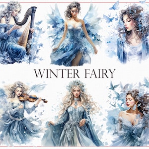 Winter Fee Clipart-Set | 47 Ätherischer Winter PNG Designs | Perfekt für Einladungen, Scrapbooking, Karten, Kunsthandwerk, Journals und digitale Kunst