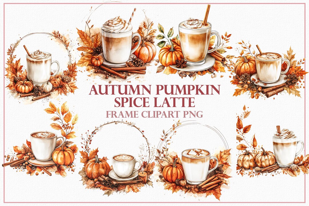 Autumn Pumpkin Spice Latte 24 PNG Clipart - Cozy Fall Coffee ...