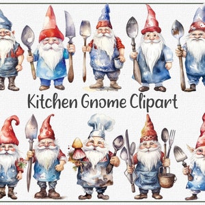 Kitchen Gnome Clipart, Culinary Gnome PNG, Cooking Gnome Illustrations, Culinary Creativity, Cooking Gnome Illustrations, Gnome Chef Clipart