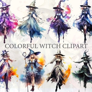 Colorful Witch, Witch PNG, 34 PNG - Legendary Art, Transparent Background, Instant Download, Digital Print, , Witch Art, Witch Png, Witch