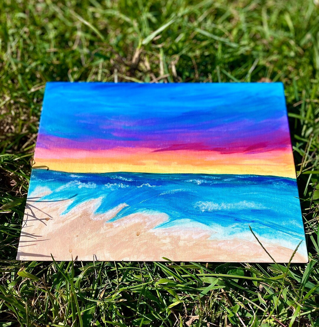 Handmade Beach Painting Etsy