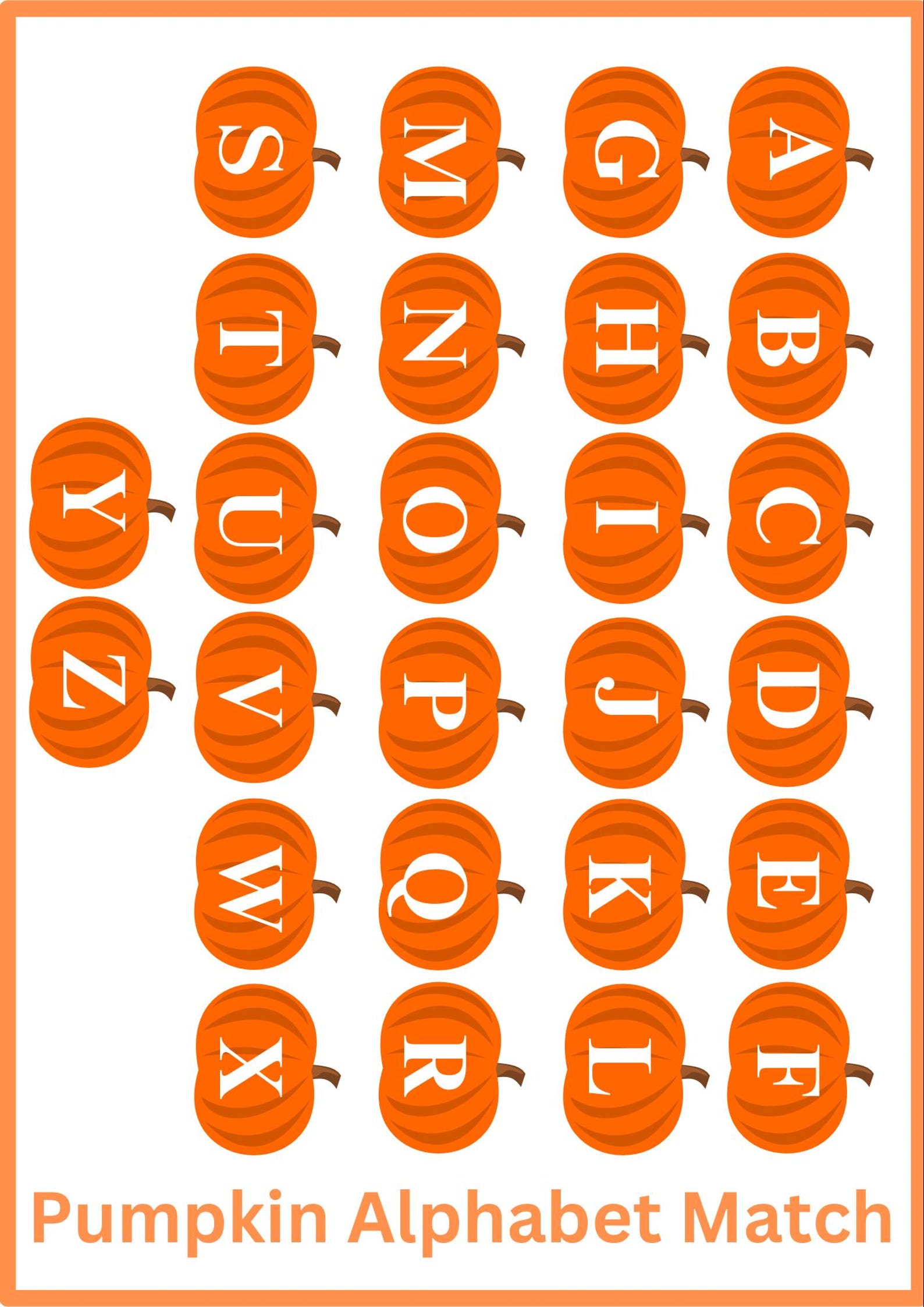 Classroom Pumpkin Alphabet Match | Fall Activity for Young Learners ...