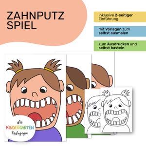 Juego de cepillado de dientes para niños | Aprende el método KAI a través del juego | Practique la higiene dental y la técnica de cepillado | PDF para imprimir