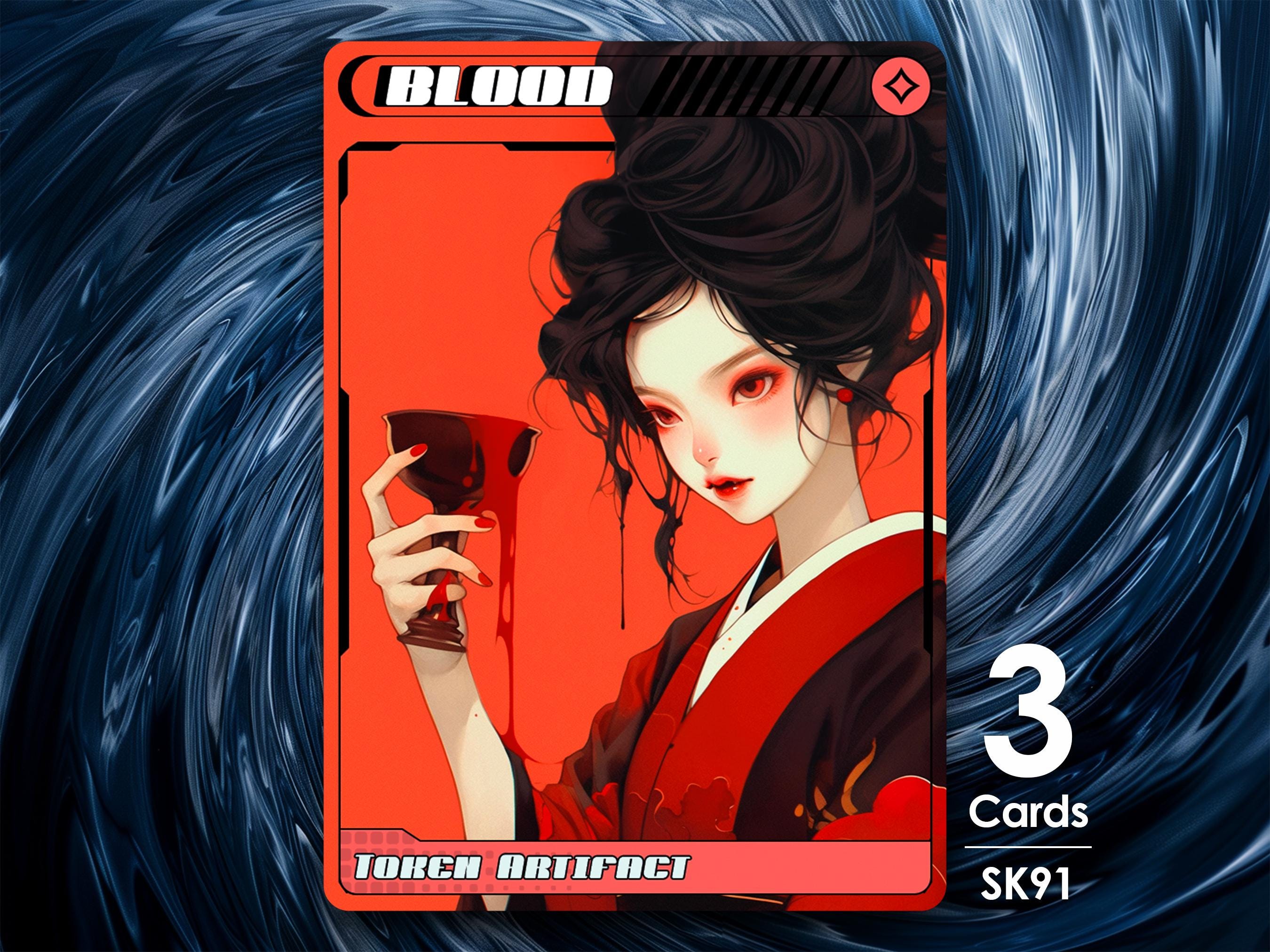 3x Blood tokens for MTG - Street Clans by Alfie - SK91