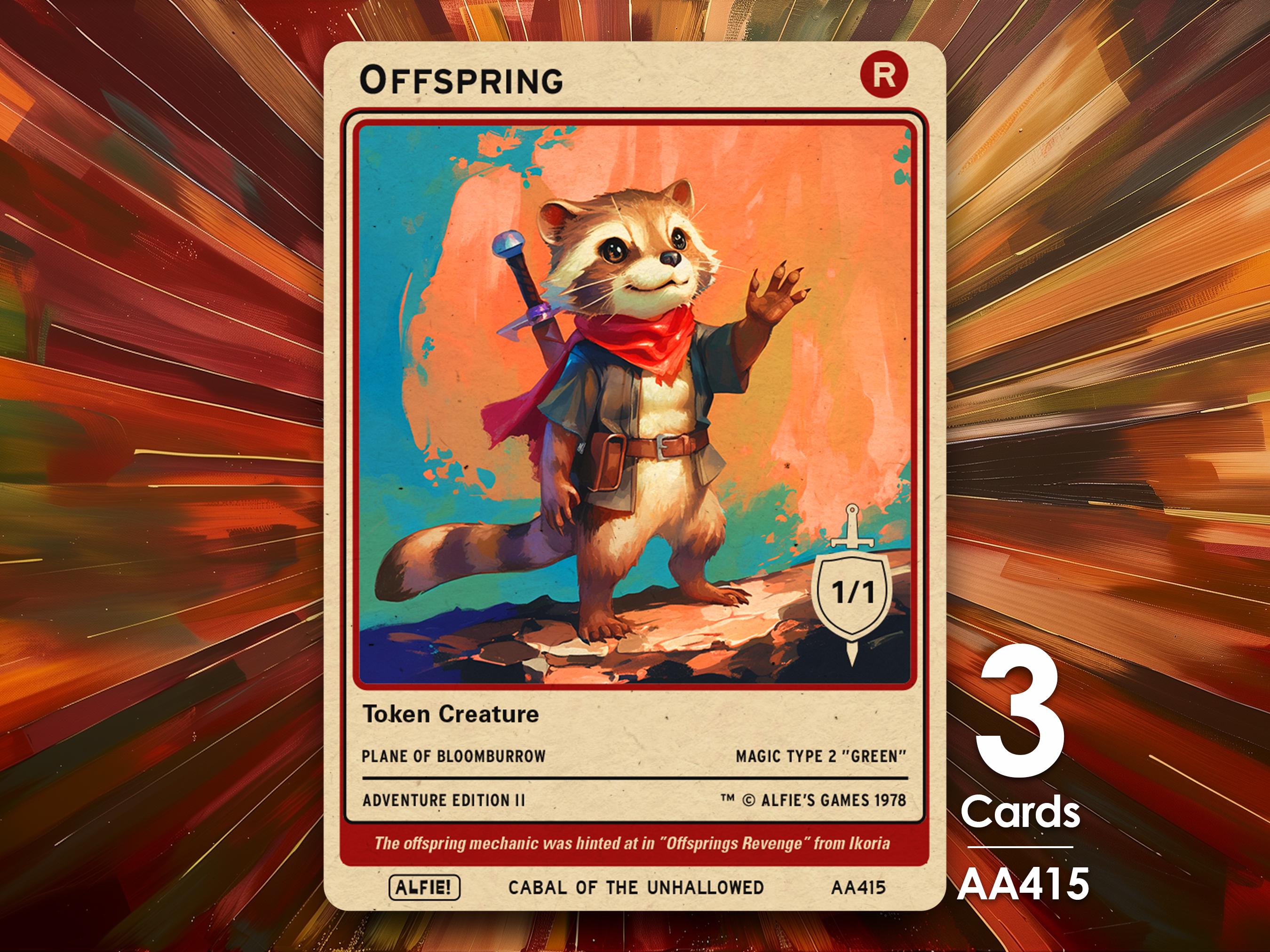 mtg cards with offspring Stainless Steel Offspring Token - Metal MTG Tokens main image 0