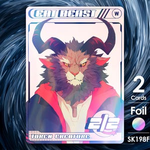 2x Cat Beast-folietokens voor mtg - Street Clans by Alfie - SK198F