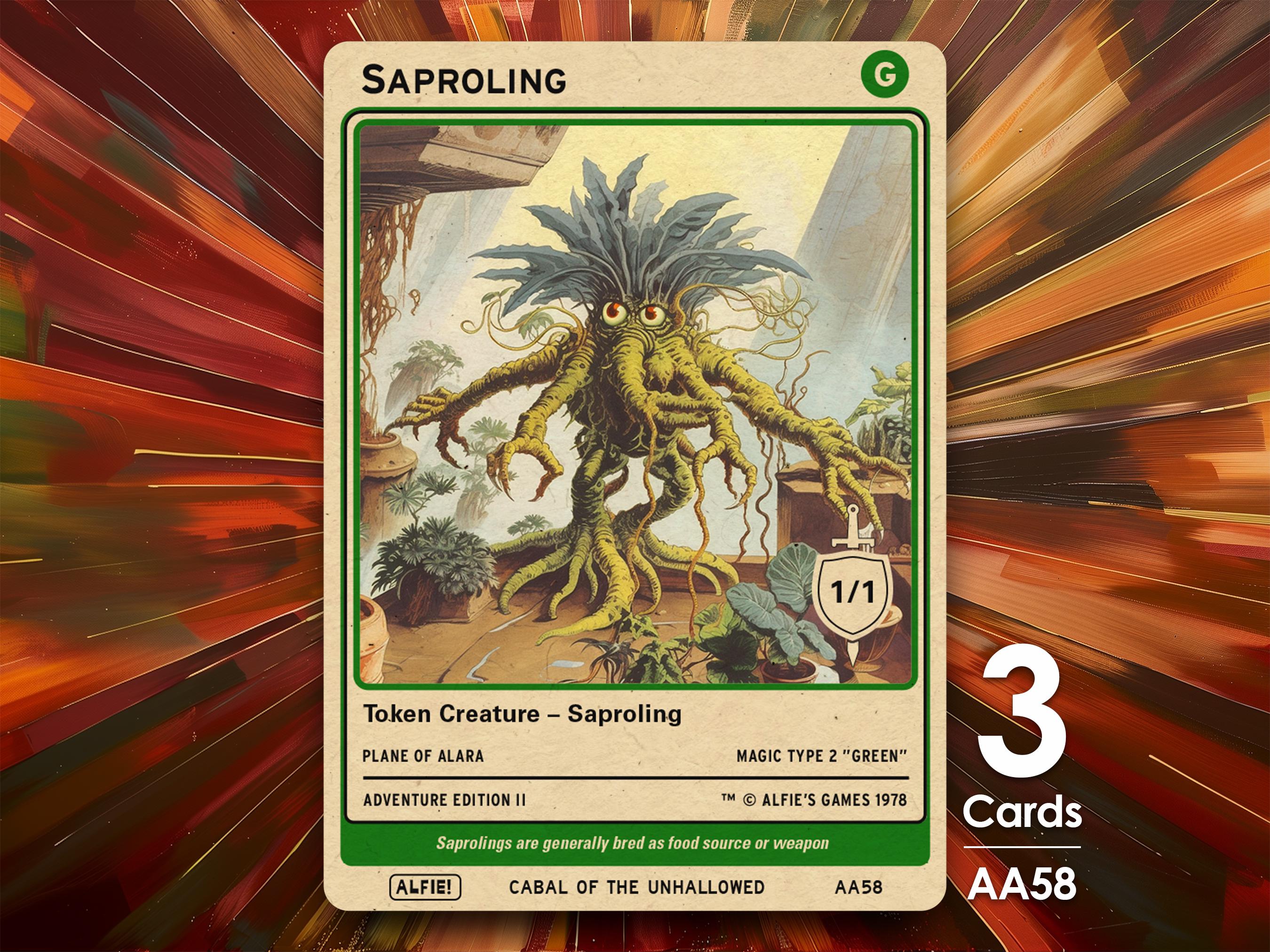 3x Saproling 1/1 MTG Token - Alfie's Adventure by Alfie AA58