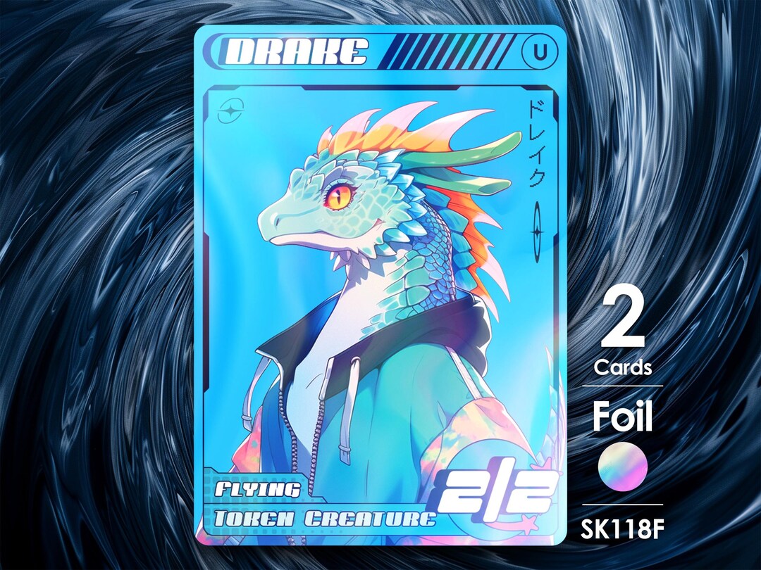 2x Drake Foil Blue Tokens for MTG - Street Clans by Alfie SK118F - Etsy