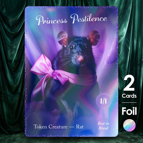 Rat 1/1 Black Foil Token x2 - Princess Pestilence - Multiverse Pets & Critters Show - MP9F