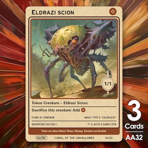 3x Eldrazi Scion 1/1 MTG Token - Alfie&#39;s Adventure by Alfie AA32