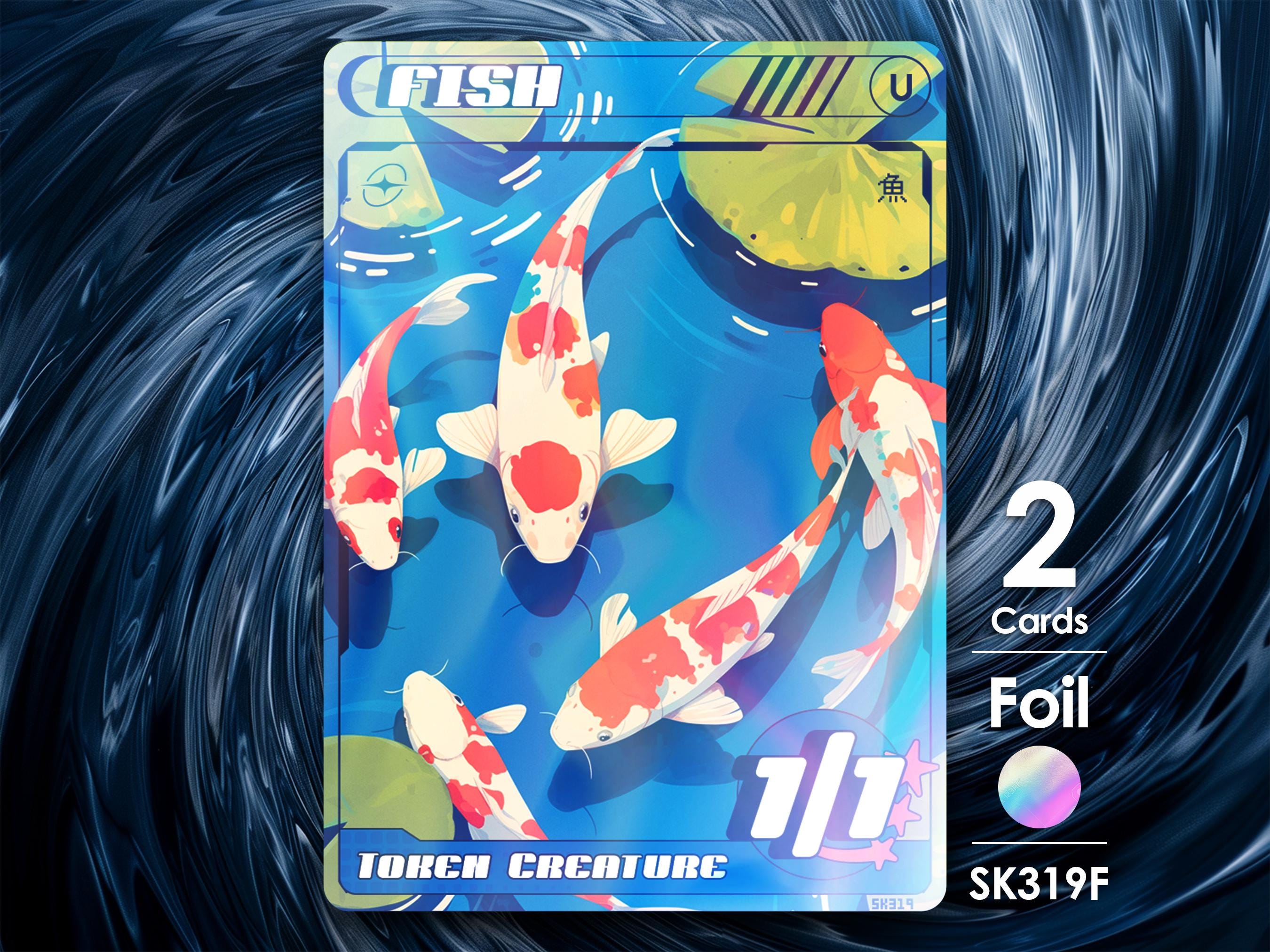 2x Fish foil tokens for mtg - Street Clans by Alfie SK319F
