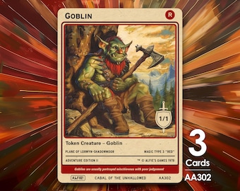 3x Goblin Token for MTG - Alfie's Adventure by Alfie AA302 - Etsy